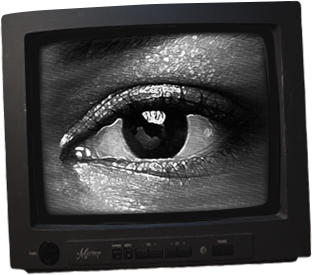 A watching eye on an old TV set